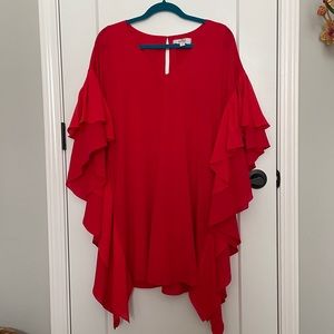 Red Ruffle Cocktail Dress